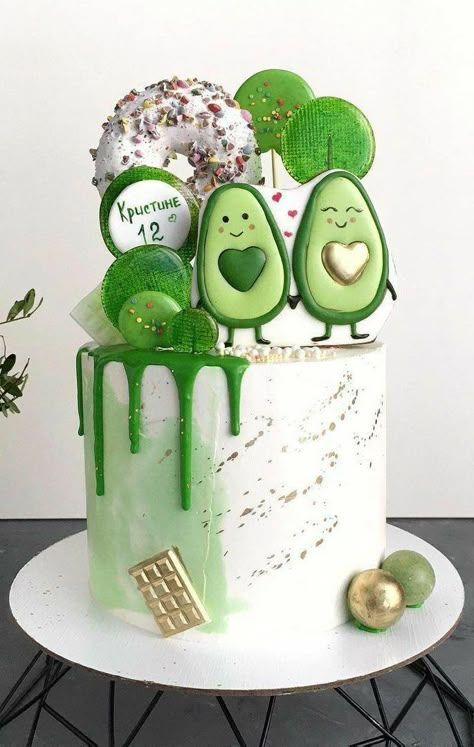 Avocado Cake Design, Avocado Cake, Cake Design For Men, Avocado Baby, 21st Bday Ideas, Birthday Cake Decorating Ideas, Stunning Cakes, Chocolate Wedding Cake, Cute Avocado