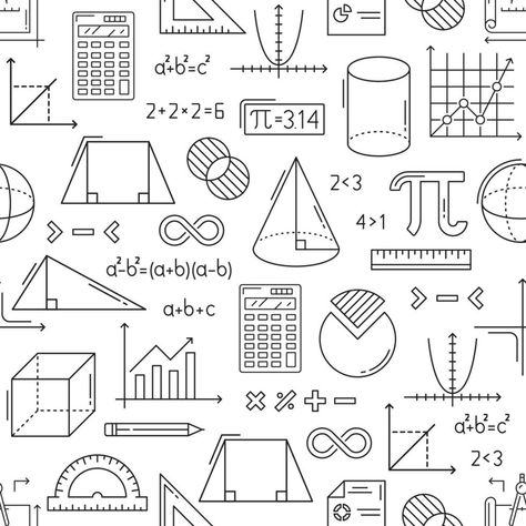 Mathematics seamless pattern, math background Math Wallpaper Backgrounds, Wallpaper Backgrounds White, Math Background, Doodle Maths, Mathematical Shapes, Math Doodles, Math Wallpaper, Shapes Drawing, Backgrounds White