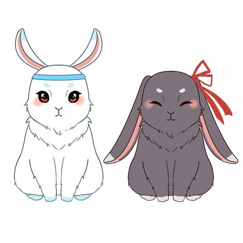 Vampire Knight Cosplay, Lan Zhan And Wei Ying, Chibi Bunny, Baby Animal Drawings, Cute Bunny Cartoon, Lan Wangji, Rabbit Art, Anime Accessories, Anime Animals