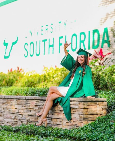 University Of South Florida Graduation Pictures, Usf Graduation Cap, Usf Graduation Pictures, Usf Graduation, Graduate Pictures, College Grad Pictures, Ap Portfolio, College Grad Photos, Themed Photoshoot