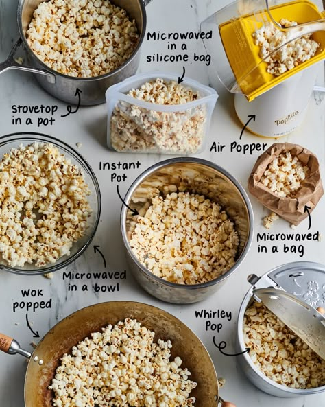 Popcorn On Stovetop, Homemade Popcorn Recipes, Diy Microwave Popcorn, Popping Popcorn, Popcorn At Home, Popcorn Recipes Easy, Stovetop Popcorn, Perfect Popcorn, Healthy Popcorn