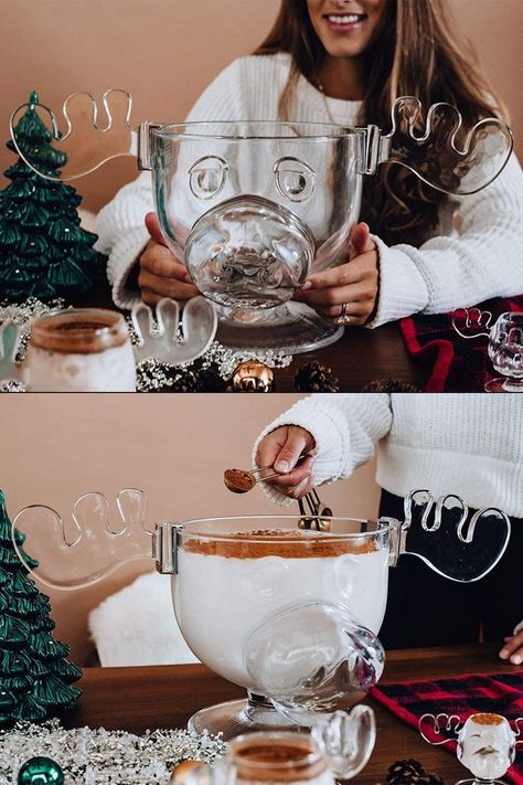 This gigantic Moose Mug punch bowl holds up to 136 oz of your favorite holiday beverage, is made of glass, and has removable antlers for compact storage. Christmas Vacation Moose Mugs, Moose Mug, Holiday Drinks, Christmas Vacation, V60 Coffee, Christmas Stuff, Favorite Holiday, Antlers, Punch Bowl