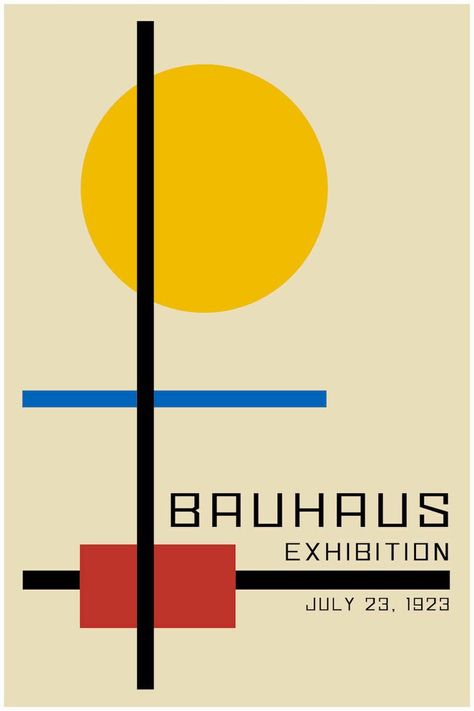 Bauhaus Poster Design, Bauhaus Exhibition, Menue Design, Poster Exhibition, Printable Vintage Art, Graphic Design Styles, Bauhaus Art, Bauhaus Poster, The Bauhaus