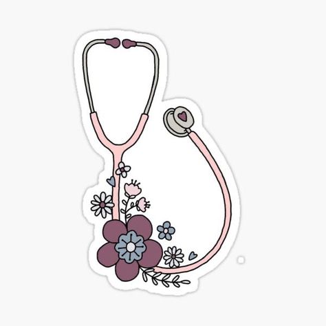 Stethoscope Drawing, Cute Stethoscope, Med Stickers, Stethoscope Sticker, Nursing Stethoscope, Doctor Stickers, Medical Stickers, Kedokteran Gigi, Sticker Design Inspiration