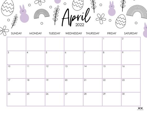 Printable April 2022 Calendar-Style 15 April Calender, Easter Calendar, Calender Printables, Free Printable Calendar Templates, Monthly Planner Template, Cute Calendar, Monthly Calendars, Print Planner, Free Calendar