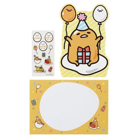 Gudetama Birthday Invitation, Gudetama Party, Gudetama Birthday, Totoro Stickers, Gudetama Sanrio, Birthday Coloring Pages, Greeting Card Birthday, Japan Kawaii, Kawaii Cartoon