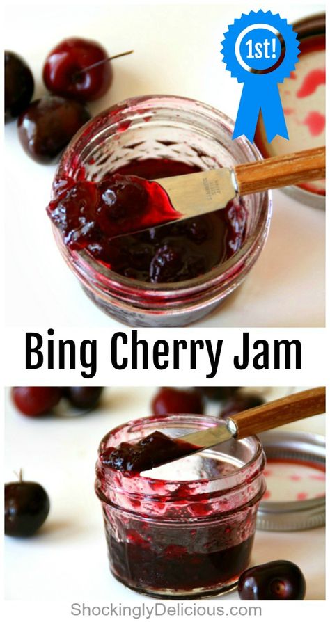 Cherry Jam Recipe, Black Cherry Jam, Pectin Recipes, Cherry Jam Recipes, Bing Cherries, Cherry Jam, Jam And Jelly, Cherry Recipes, Jam Recipe