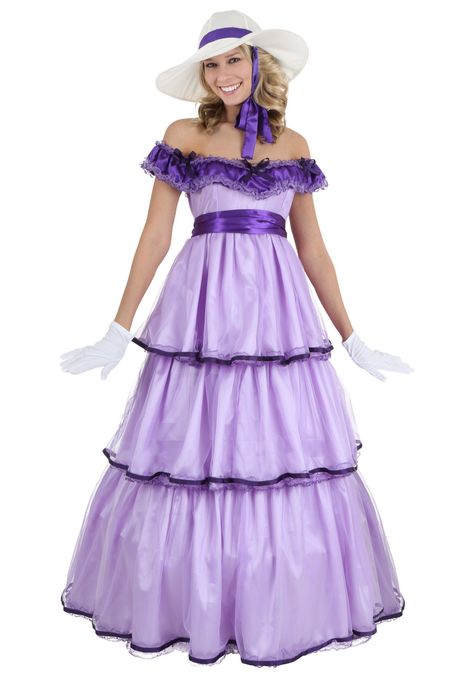 Adult Deluxe Southern Belle Costume Medium * Go to the image link more information. (This is an affiliate link). #halloweencostumesforwomen Southern Belle Outfit, Southern Belle Costume, Belle Halloween, Amazon Halloween, Belle Outfit, Southern Belle Dress, Purple Clothing, Easter Dresses For Toddlers, Belle Costume