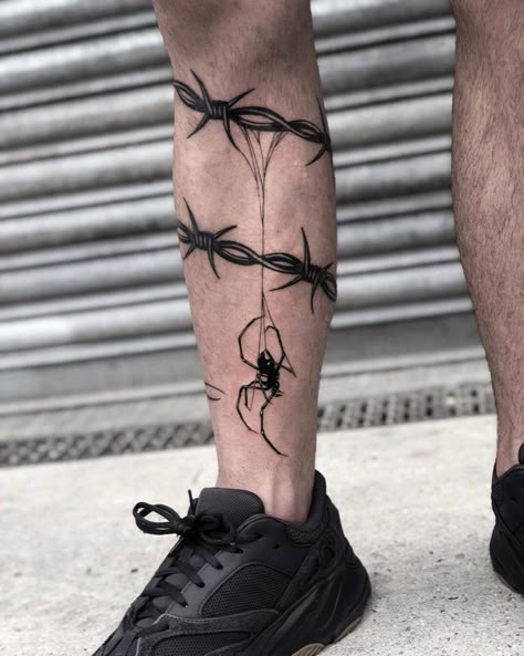 Black Widow Spider Tattoo, Blitz Tattoo, Gladiator Tattoo, Barbed Wire Tattoos, Unique Tattoos For Men, Spider Web Tattoo, Brother Tattoos, Chain Tattoo, Web Tattoo