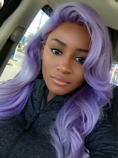 purple hair! Lilac Hair Color, Hair Color For Dark Skin, Lilac Hair, Lavender Hair, Hair Brush Straightener, Pastel Hair, In A Car, Hair Color Dark, Cool Hair Color