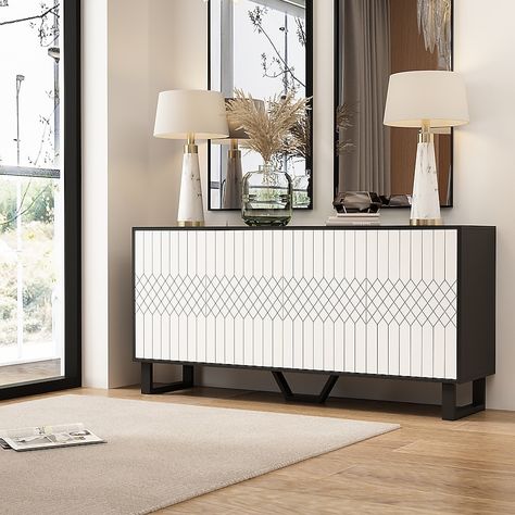 Black Buffet, White End Tables, Accent Storage Cabinet, Wide Sideboard, Sideboard Storage Cabinet, White Sideboard, Sideboard Console Table, Modern Console Tables, Modern Console