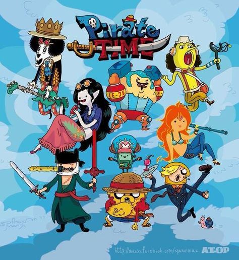 one piece / adventure time Adventure Time One Piece, Spongebob One Piece, One Piece Admirals, Adventure Time Crossover, One Piece Crossover, Audrey Hepburn Art, Madara Wallpaper, One Piece Cartoon, One Piece Funny