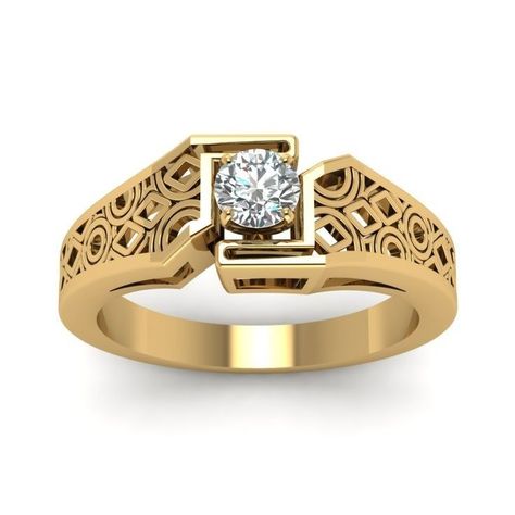 Would you like to look stylish and elegant in any occasion? A great alternative is this elegant men's diamond wedding ring with a luxury antique style. It features an exquisite gold that will never tarnish. This ring is elegant, stylish, and available at a discounted price. New Ring Designs Gold Men, Men Gold Wedding Rings, Engagement Rings Men Gold, Ring Men Gold Jewelry, Wedding Rings For Men Diamond, Mens Diamond Rings Solitaire, Men Gold Ring Design Unique, Engagement Rings For Men Gold, Gold Rings For Men Unique