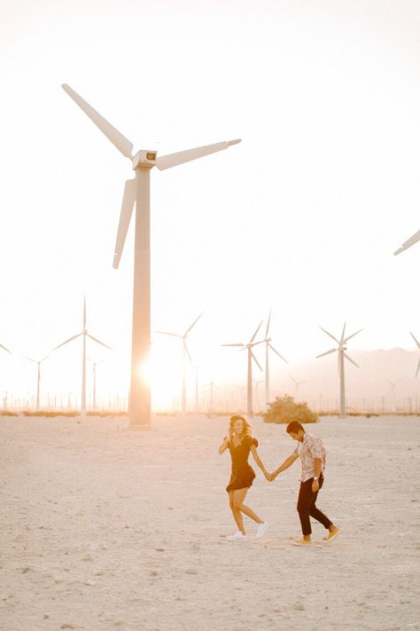 Palm Springs Windmill Photoshoot, Windmill Photoshoot, Palm Springs Windmills, Date Pics, Windmills Photography, Oct 1st, Summer Engagement Session, Jaisalmer, Bridal Session