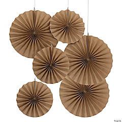 Hanging Paper Fans | Oriental Trading Company Kraft Paper Party Decorations, Brown Decorations Party Ideas, Birthday Hanging Decorations, Kraft Paper Decor, Brown Paper Decorations, Brown Decorations Party, Brown Party Decor, Brown Birthday Decorations, Kraft Paper Backdrop