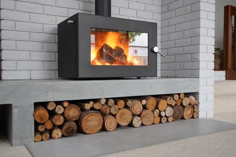 Fire Hearth, Beach Fireplace, Fireplaces Outdoor, Concrete Studio, Coastal Fireplace, Hearth Tiles, Concrete Tile Floor, Suspended Fireplace, Modern Organic Home