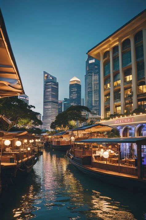 Indulge in riverside elegance! Explore the best restaurants at Boat Quay, Singapore, for a dining experience with breathtaking views. From romantic dinners to lively gatherings, savor the flavors and ambiance by the water. #BoatQuayDining #SingaporeCuisine 🍷🍲 Boat Quay Singapore, Singapore Living, Singapore Restaurants, Aesthetic Pov, Boat Restaurant, Singapore Vacation, Riverside Restaurant, River Restaurant, Singapore Architecture