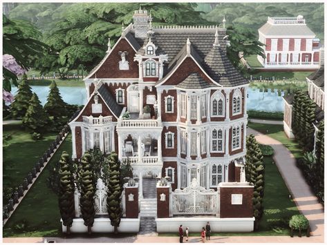 The Sims Resource - MM New Goth Mansion Sims 4 Victorian House, Sims 4 Victorian, Goth Mansion, New Goth, Parisian House, Jungle Adventure, High School Years, Horse Ranch, Sims 1