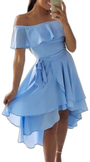 Casual Homecoming Dresses, Layered Dip, Blue Homecoming Dresses, Off Shoulder Dresses, Flirty Dresses, Grad Dresses, Hoco Dresses, Homecoming Dress, Blue Dress