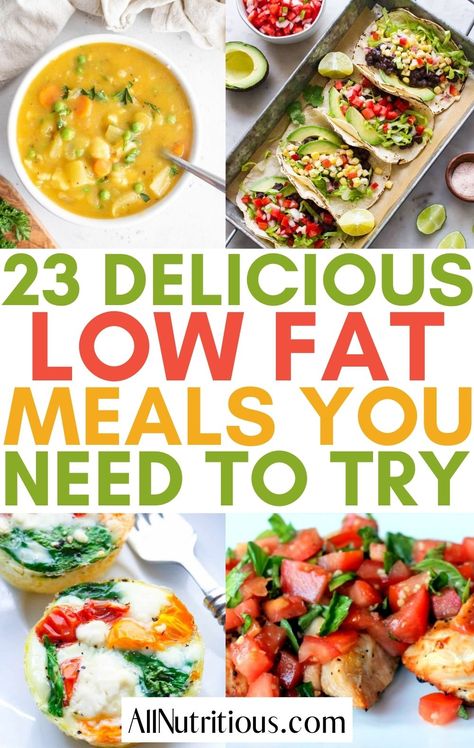 Low Fat Meals, Low Fat Diet Recipes, Low Fat Dinner Recipes, Low Fat Diet, Healthy Low Fat Recipes, Low Fat Dinner, Fat Foods, Makanan Diet, Low Fat Diets