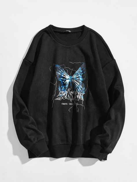 Street Fits, Butterfly Graphic, Women Sweatshirts, Dropped Shoulder Sweatshirt, Basic Sweaters, Round Neck Sweatshirts, Women Hoodies Sweatshirts, Long Sleeve Sweatshirt, Fashion Today