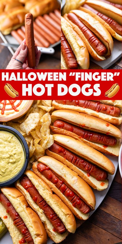 Halloween Theme Dinner, Finger Hot Dogs, Halloween Finger, Fall Goodies, Viral Recipes, Birthday Cake Decorating Ideas, Cake Decorating Ideas, Easy Homemade Recipes, Kid Food