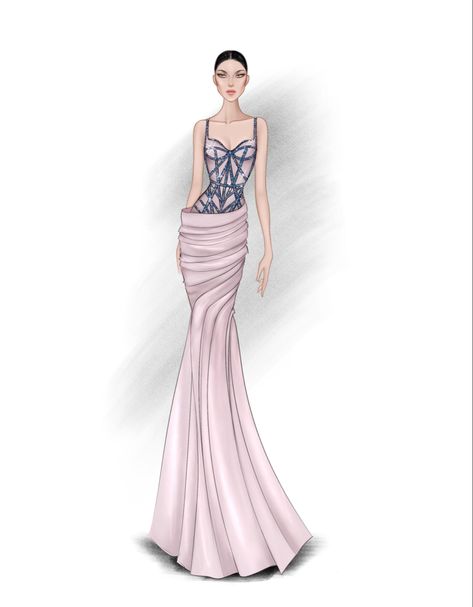 Sketsa Dress, Gown Sketch, Peta Pikiran, Ipad Sketches, Wedding Drawing, Fashion Illustration Tutorial, Illustration Tutorial, Fashion Design Portfolio, Fashion Illustration Dresses