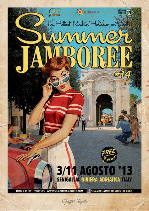 Rockin' It Up at Senigallia's Summer Jamboree Festival | Italy Magazine - See more at: http://www.italymagazine.com/featured-story/rockin-it-senigallias-summer-jamboree-festival#sthash.z9OwIbMQ.dpuf Italy Magazine, Chuck Jones, Vintage Festival, Summer Poster, Beach Festival, Good Old Times, Italy Summer, Summer Music, West Side Story