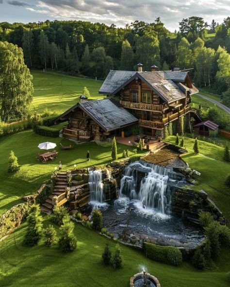 Houses In Switzerland, Log Mansion, Log Cabin Mansions, Cabin Mansion, Mountain Dream Homes, Dream House Aesthetic, Luxury Log Cabins, Log Cabin Rustic, Storybook Homes