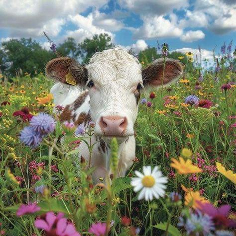 Cow Things, Farm Pictures, Birthday Painting, Farm Photography, Scenery Photography, Farm Scene, Cow Art, Silly Animals, Explore Nature