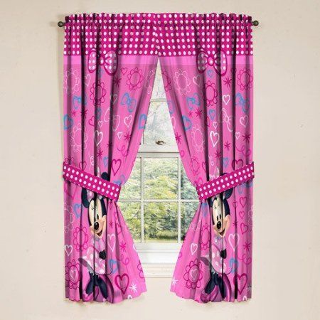 Amazon.com: Disney Minnie Mouse Window Panels Curtains Drapes Pink Bow-tique: Home & Kitchen