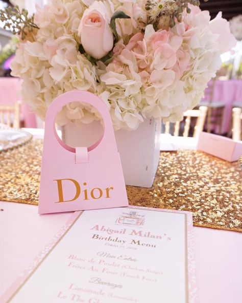 Diamond and Dior Themed Birthday Party Dior Party Ideas, Dior Birthday Party, Birthday Themes For Teens, Dior Theme, Dior Party, Leaving Party, Birthday Menu, Chanel Party, Birthday Freebies