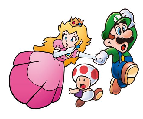 Peach, Toad, Luigi - Super Mario Bros 3 Luigi And Peach, Princess Toadstool, Mario Y Luigi, Super Princess Peach, Super Princess, Princesa Peach, Mario Luigi, Mario Nintendo, Nintendo Characters