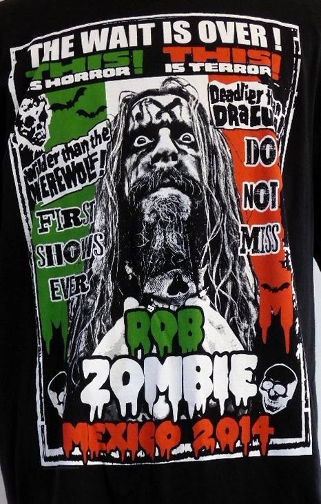 Rob Zombie Mexico 2014 Concert Horror Terror Black T-Shirt  XXL #Delta #GraphicTee Rob Zombie Art, Scream Show, Sheri Moon Zombie, White Zombie, Zombie Art, Cafe Garden, Retro Tin Signs, Zombie Movies, Rob Zombie