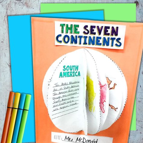 Teaching The 7 Continents, 1st Grade Continents And Oceans, Continents And Oceans Craft, Continents Unit Study, Continents And Oceans Project, Continents Activities For Kids, 7 Continents Activities Free Printable, Continent Activities For Kids, 7 Continents Activities