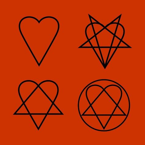 Vector heart pentagram inverted heartagr... | Premium Vector #Freepik #vector Pentagram Heart, Ritual Circle, Heart Pentagram, Heart Vector, About Heart, Occult Symbols, Alchemy Symbols, Symbol Of Love, Heart Illustration