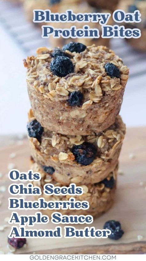 These blueberry protein muffins are as healthy as they are delicious. Thanks to the added collagen powder, these hearty oatmeal muffins are loaded with blueberries and a dose of extra protein. They are easy, healthy, and so delicious - the perfect combination! Gluten Free Breakfast Meal Prep, Oats Balls, Healthy Protein Muffins, Protein Bakes, Breakfast For Guests, Protein Breakfast Muffins, Oatmeal Breakfast Muffins, Fiber Muffin, Protein Bread Recipes