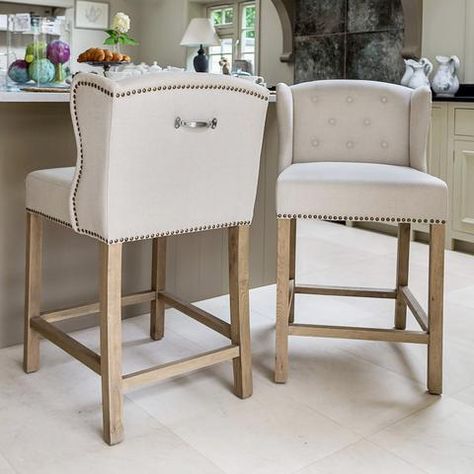 Kingsley Bar Stool Bar Stools Uk, Island Bar Stools, Bar Stool Upholstered, Luxury Bar Stools, Island Chairs, Breakfast Bar Stools, Luxury Bar, Weathered Oak, Brushed Bronze