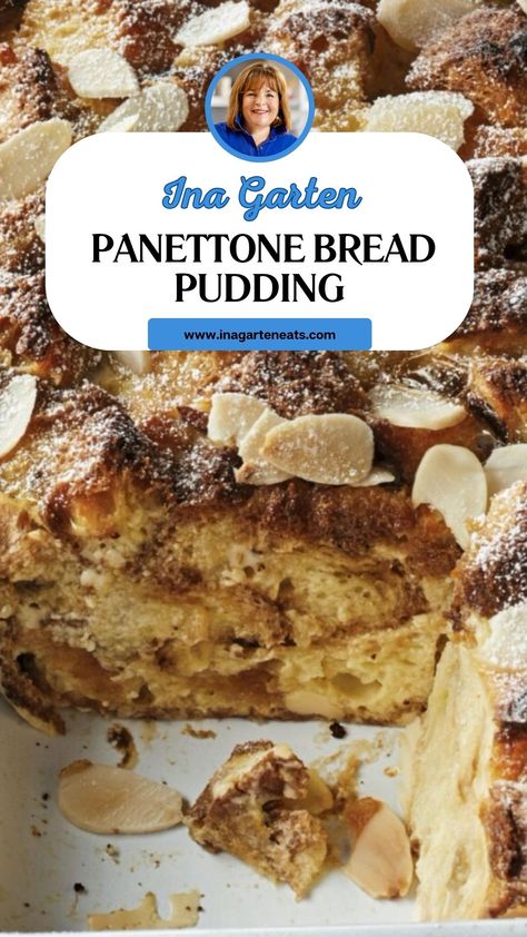 Ina Garten Panettone Bread Pudding Recipes With Panettone, Jamie Oliver Panettone Bread Pudding, Bread Pudding With Panettone, Panettone Bread Pudding Ina Garten, Ina Garten Bread Pudding, Panettone Dessert Ideas, Panetone Bread Pudding, Panettone Bread And Butter Pudding, Pantone Bread Recipe