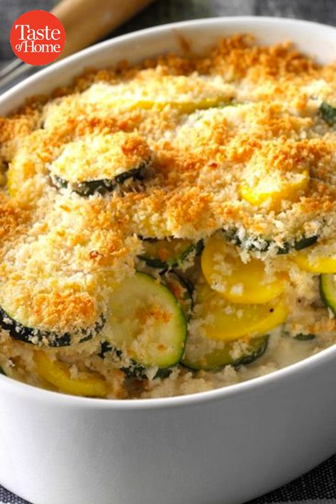 Yellow Zucchini Recipes, Summer Casserole Recipes, Summer Casseroles, Summer Squash Casserole, Zucchini Gratin, Zucchini Casserole Recipes, Yellow Zucchini, Yellow Squash Recipes, Casserole Side Dishes