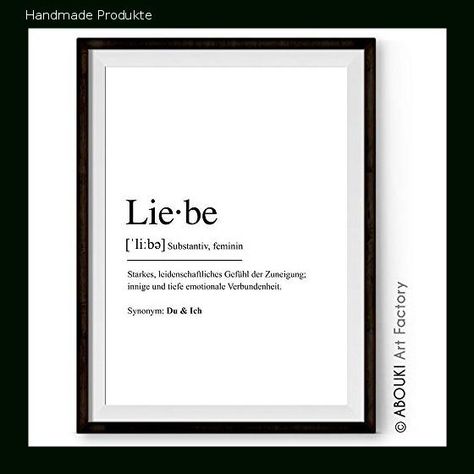 Definition LIEBE - Kunstdruck ungerahmt, DIN A4 Word Definitions, Frame, Quick Saves