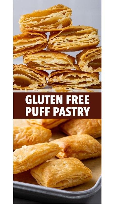 This gluten free puff pastry is the real deal: incredibly flaky, buttery and tender, and it puffs up beautifully in the oven. It's also super easy to make! Gf Puff Pastry Recipe, Gf Puff Pastry, Gluten Free Puff Pastry Recipe, Gluten Free Pastry Dough, Cassava Recipes, The Loopy Whisk, Loopy Whisk, Gluten Free Cookbooks, Gluten Free Puff Pastry