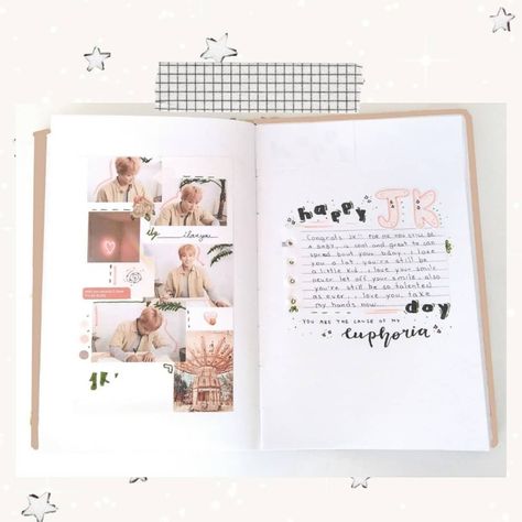 Soft Jungkook, Ballet Journal, Kpop Journaling, K Pop Journal, Bullet Journal 2020, Journaling Aesthetic, Bts Journal, Bullet Journal Cover Ideas, Bullet Journal Mood Tracker Ideas