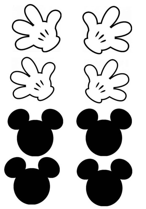 Mickey Mouse Template Free Printables, Glove Template, Mickey Mouse Template, Mickey Mouse Classroom, Mickey Mouse Gloves, Mickey Mouse Crafts, 2022 Image, Mickey Mouse Themed Birthday Party, Fiesta Mickey Mouse