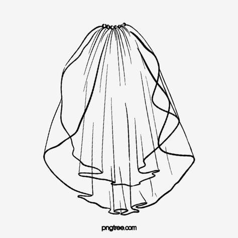 Wedding Veil Sketch, Wedding Veil Png Clip Black, Wedding Veils Png Clip, Wedding Veil Drawing, Veil Sketch, Veil Illustration, Veil Png, Veil Drawing, Collection Moodboard