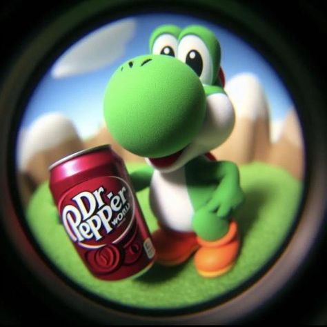 funny round circle pfp ai generated pfp drinking soda drink pop yoshi mario dr pepper Circle Pfp, Soda Drink, Dr Pepper, Round Circle, Close Up, Mario, Funny