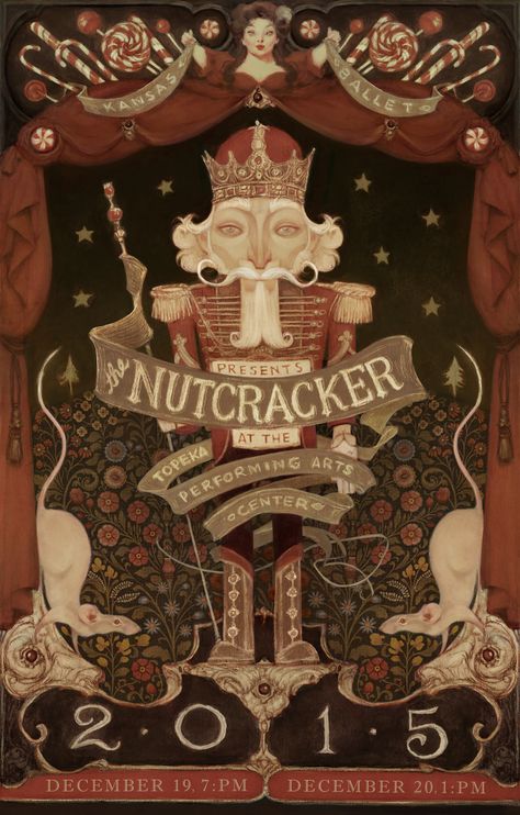 Nutcracker Poster, Ballet Illustration, Ballet Company, Ballet Posters, Vintage Nutcrackers, Vintage Book Covers, Nutcracker Ballet, Winter Wallpaper, Christmas Poster