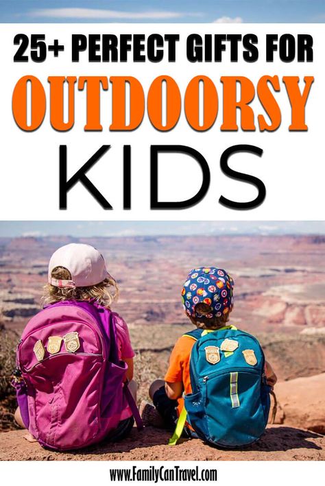 The ultimate list of gift ideas for outdoorsy kids. We cover gifts for outdoorsy kids of all ages. If you are looking for camping gifts for kids or gift ideas for kids who love animals, we have you covered. See all our recommended gifts for outdoorsy kids! Outdoor Gifts For Kids, Outdoorsy Kids, Kids Camping Gear, List Of Gift Ideas, Camping Toys, Kids Hunting, Outdoorsy Gifts, Outdoor Adventure Gear, Outdoor Kit