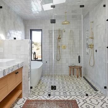 Rustic Tile Shower Ideas, Master Shower Ideas, Wet Room Bathroom, Wet Room Flooring, Open Showers, Rustic Tile, Glass Shower Enclosures, Master Shower, Wet Room