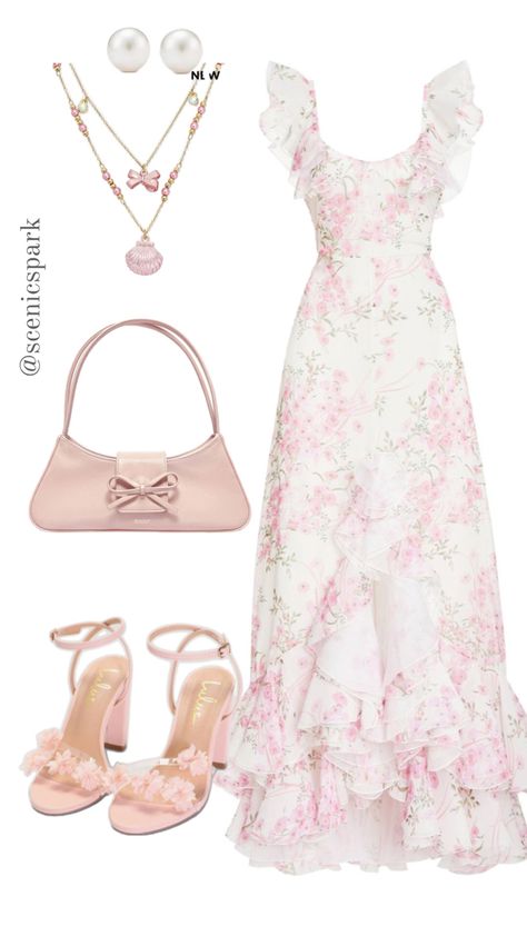 #ootd #outfits #pink #floral #feminine #fashion #style #scenicspark Feminine Fashion Style, Modest Girly Outfits, Cute Modest Outfits, Feminine Outfits, Elegant Dresses Classy, Effortlessly Chic Outfits, Ootd Outfits, Future Wardrobe, Feminine Fashion